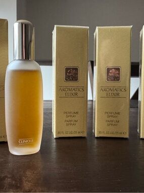 Clinique Aromatics Elixir Women's Perfume Spray - Amber & Silver Bottle